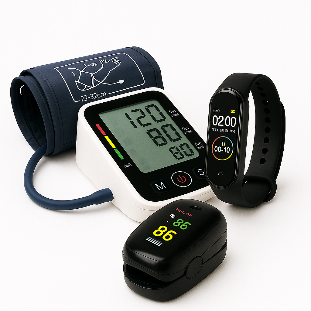 COMBO VITAL KIT- OXIMETRO + TENSIOMETRO + SMART BAND